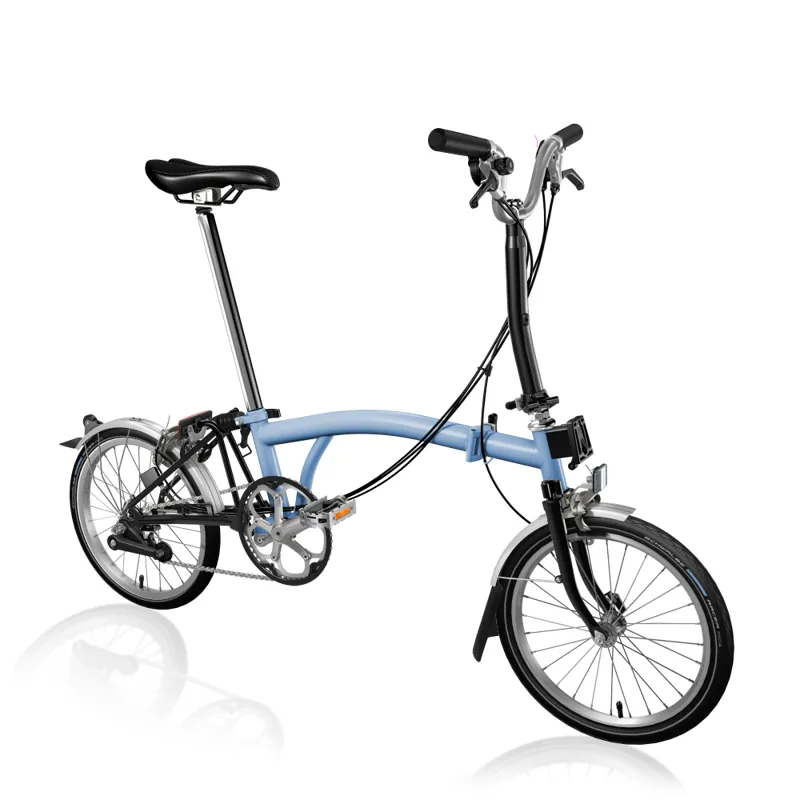 Brompton C Line Explore Mid Folding Bike 2022 in Cloud Blue